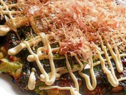 海と山の旨みたっぷり♪カリカリもっちりお好み焼き